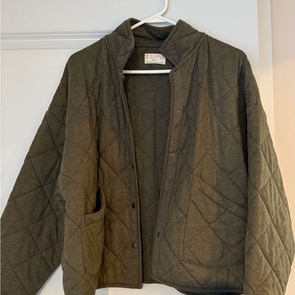 Z Supply Quilted Jacket in Dark Green